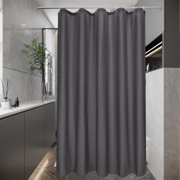 Duschvorhang 120x180 Wasserdicht Dunkelgrau Badewanne Anti-Schimmel Mit Ringen