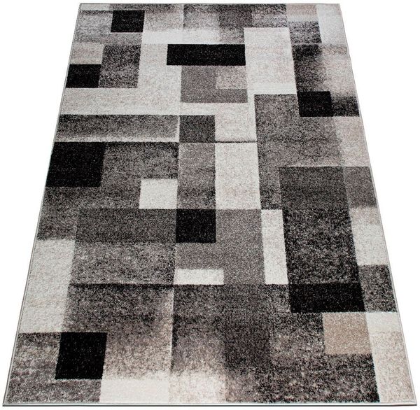 OTTO home Teppich Corine, rechteckig, Höhe: 9 mm, mit besonders weichem Flor, Kurzflor, modernes Karo-Design