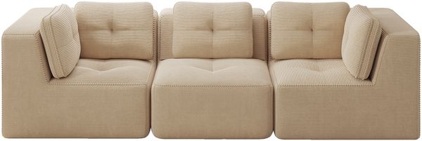 Modulares Ecksofa H 69 x T 297 x B 104 cm aus Cord in Beige, flexibel kombinierbar Bild 6
