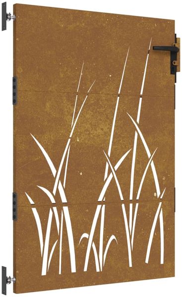 vidaXL Gartentor 85x125 cm Cortenstahl Gras-Design 153222 Bild 2