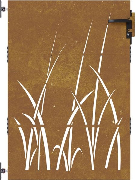 vidaXL Gartentor 85x125 cm Cortenstahl Gras-Design 153222 Bild 4