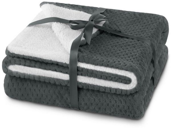Wohndecke Kuscheldecke zarte Steppung Lammfelloptik, texpot