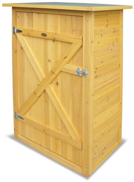 HABAU Gartenschrank mit Flachdach, Maisgelb, 75 x 56 x 117 cm
