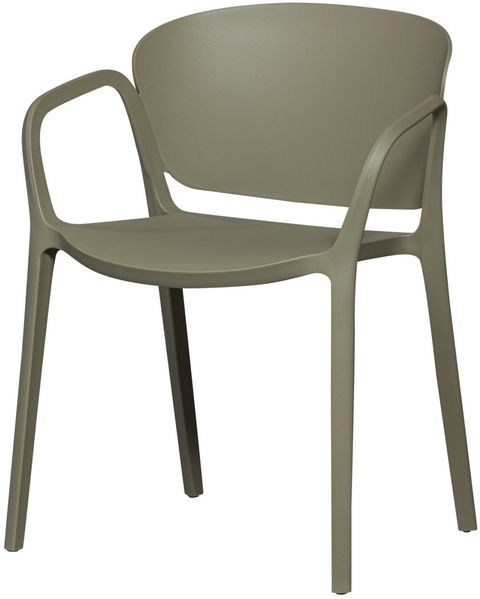Stapelstuhl Bent aus Kunststoff, modern stapelbar, Grün, leicht und wetterfest für drinnen und draußen