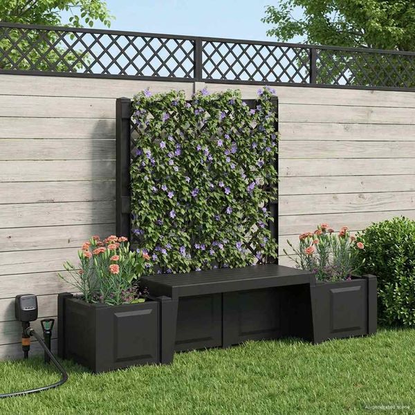 vidaXL Gartenbank Kopenhagen Anthrazit 173 x 49 x 135,5 cm PP 42041747