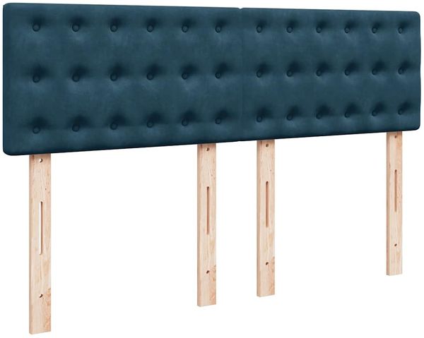 vidaXL Boxspringbett mit Matratze Blau 160x200 cm Samt 3290098 Bild 12