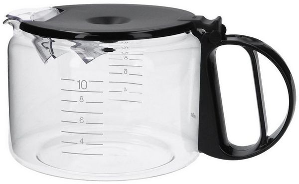 Braun Kaffeekanne Glaskanne AX13210010 Glaskaraffe, mit Kunststoffdeckel für Filterkaffeemaschine Aromaster