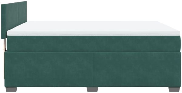 vidaXL Boxspringbett mit Matratze Dunkelgrün 140x200 cm Samt 3286327 Bild 9