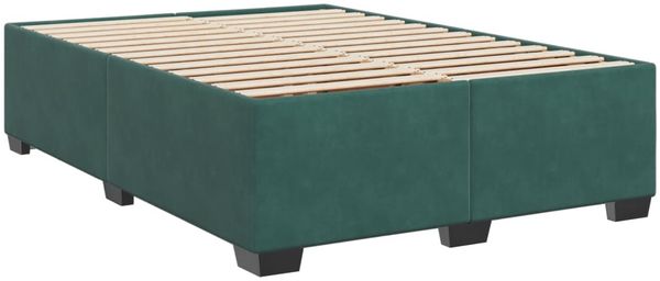 vidaXL Boxspringbett mit Matratze Dunkelgrün 140x200 cm Samt 3286327 Bild 5