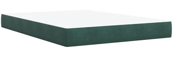 vidaXL Boxspringbett mit Matratze Dunkelgrün 140x200 cm Samt 3286327 Bild 6