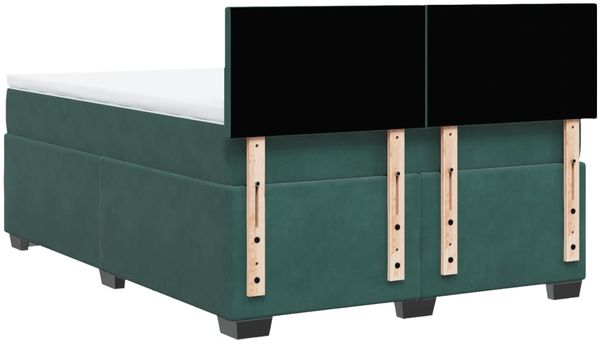 vidaXL Boxspringbett mit Matratze Dunkelgrün 140x200 cm Samt 3286327 Bild 10