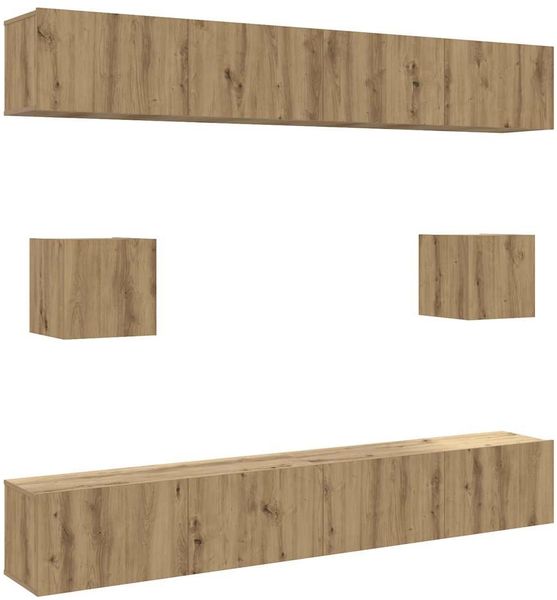 vidaXL 6-tlg. TV-Schrank-Set Wandmontage Artisan-Eiche Holzwerkstoff 3328992 Bild 2