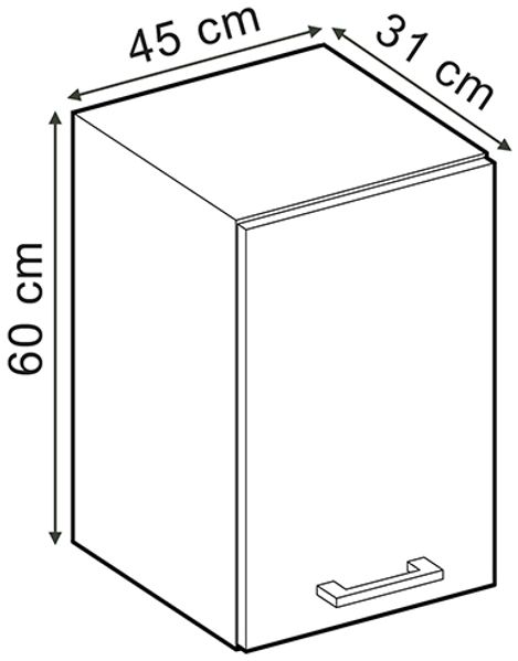 Hängeschrank R-Line Rot Hochglanz 45 cm Vicco Bild 3