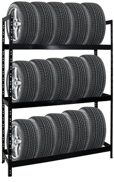 PROREGAL® Schwerlastregal Reifenregal Räderregal TIGER XL 900kg Gesamtlast für 18-21 Reifen, Bis zu 21 Winterreifen Sommerreifen Allwetterreifen 900kg Gesamtlast