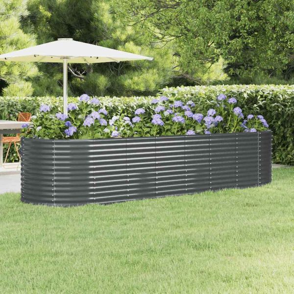 vidaXL Hochbeet Verzinkter Stahl 322x100x68 cm Anthrazit 319071
