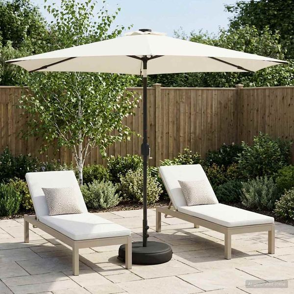 vidaXL Gartenparasol mit LED-Lichtern und Sockel 300 x 300 cm 42036267