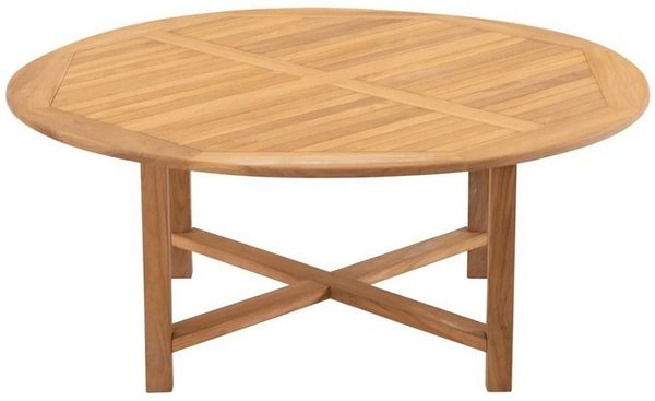 Lesli Living Gartentisch Gartentisch Tafel Teak Holz Ø120x75cm