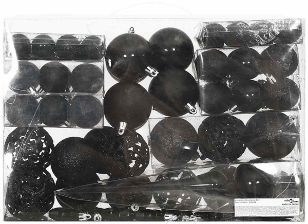 vidaXL 111-tlg. Weihnachtskugel-Set Schwarz Polystyrol 356116