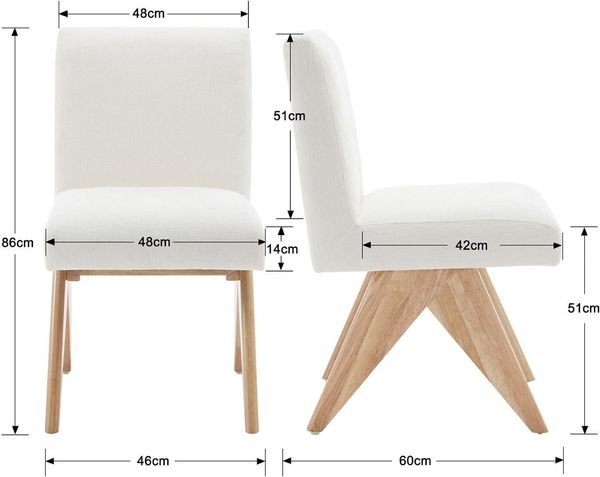 WAHSON OFFICE CHAIRS Esszimmerstuhl 2er Set Küchenstühle aus Chenille, Polsterstuhl ohne Armlehnen (2 St)