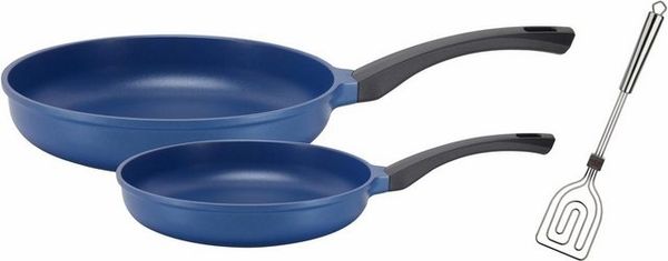 GSW Pfannen-Set Rainbow, Aluminiumguss (Set, 3-tlg, 1x Bratpfanne Ø 24 cm, 1x Bratpfanne Ø 28 cm), Induktion