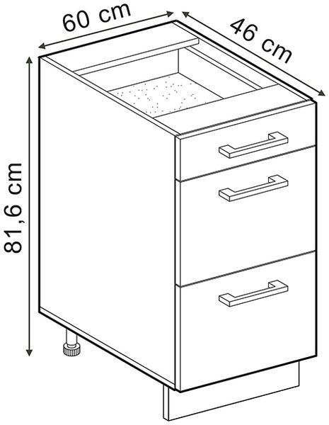 Küchenunterschrank R-Line Weiß Landhaus 60 cm AP Marmor Vicco Bild 3