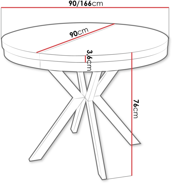 Esstisch Ewagio Gold 90 (Farbe: Gold / Schwarz) Bild 4