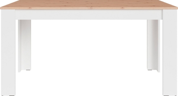 byLIVING Esstisch NORI/Moderner Küchentisch in Eiche-Optik/Untergestell Melamin weiß/Großer Tisch / 160x90, H 75 cm