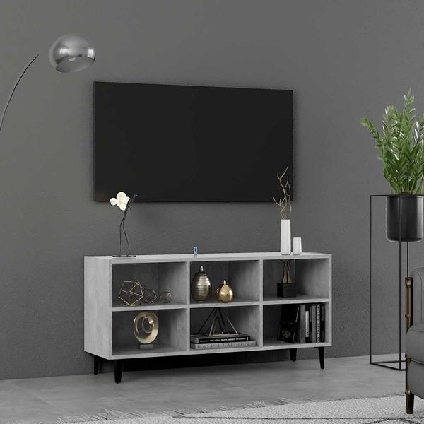 vidaXL TV-Schrank mit Metallbeinen Betongrau 103,5x30x50 cm 805954