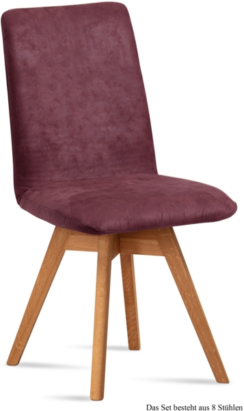 Esszimmerstuhl drehbar (8er-Set) Donni 47x92x60 Eiche geölt/Marsala