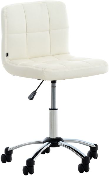Arbeitshocker TRIER - 53 x 51 x 76 cm, Kunstleder, Weiß | Arbeitsstuhl Drehhocker Rollhocker Bürohocker