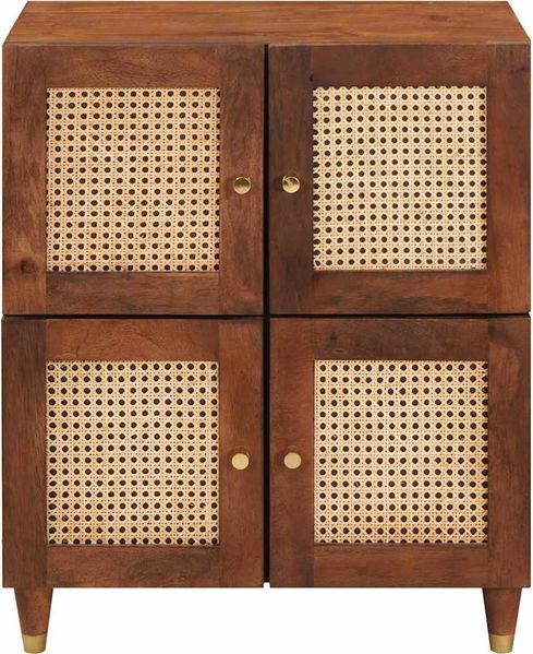 Sideboard, Kommode Braun 60 x 33,5 x 75 cm Massivholz Mango j1357p Bild 3