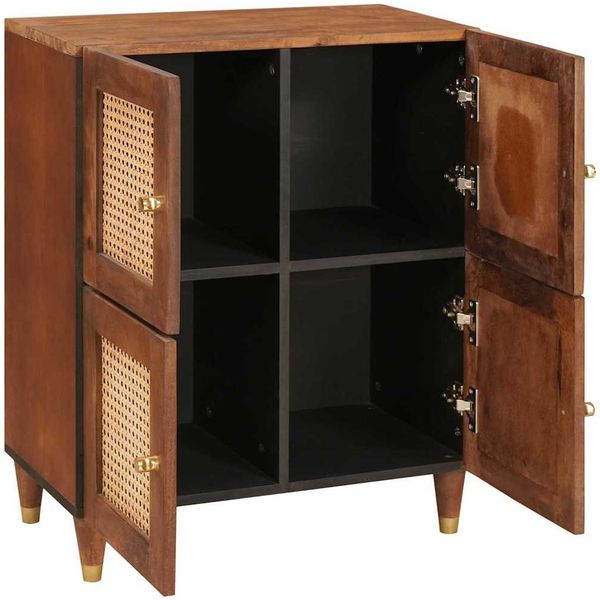 Sideboard, Kommode Braun 60 x 33,5 x 75 cm Massivholz Mango j1357p