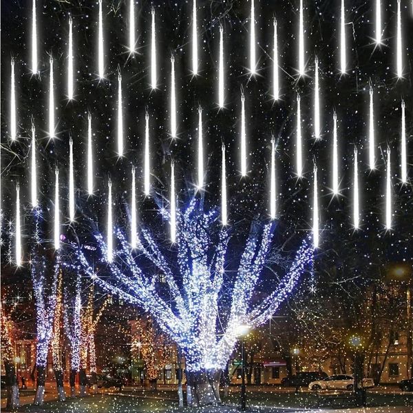 Merry 2024 LED-Lichterkette LED-Lichterkette,Meteorschauer Regen Lichter,LED Dekolicht, 30/50cm,Weihnachtsdeko
