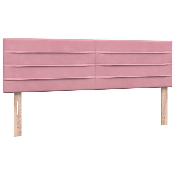 vidaXL Boxspringbett mit Matratze & LED Rosa 160x220 cm Samt 3317036 Bild 8