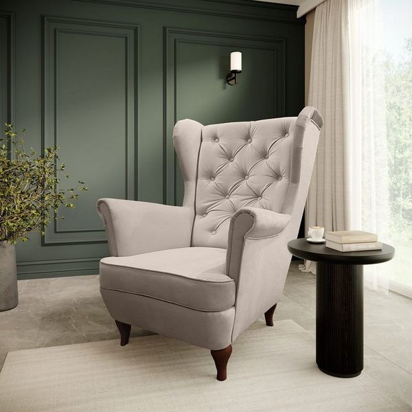 Beautysofa Ohrensessel Ohrensessel Sessel FALCO Chesterfield Wohnzimmersessel Fernsehsessel
