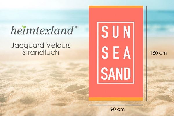 heimtexland Strandtuch Badetuch Handtuch Duschtuch Sommer XL 90x160 cm, Jacquard Velours (Stück, 1-St), weicher Jacquard Velours mit saugstarker Frottier Rückseite
