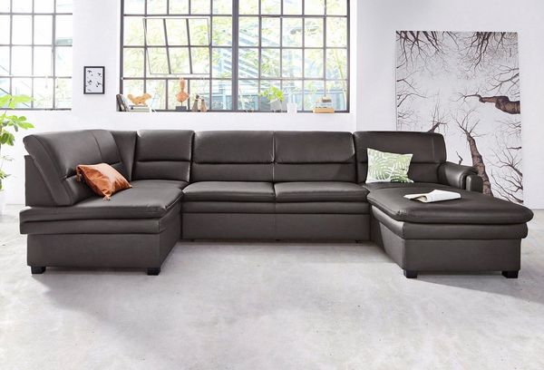 sit&more Wohnlandschaft Pisa U-Form, mit Federkern, wahlweise mit Bettfunktion