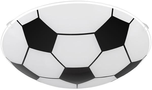 Deckenleuchte, Metall, Glas, weiß, Fußball-Design, D 30 cm