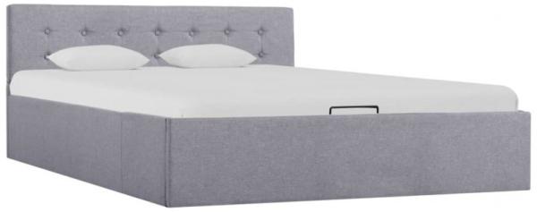 vidaXL Stauraumbett Hydraulisch Hellgrau Stoff 140×200 cm 285579