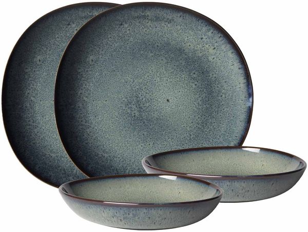 like. by Villeroy & Boch Lave gris Tafel-Set 4-teilig