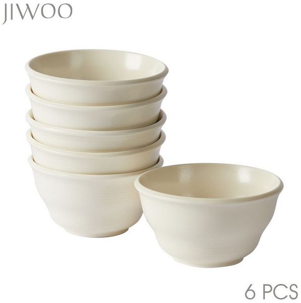 JIWOO Schüssel 6er Ø11,7cm, Müslischale Eisschale FrühstückSchale Dessertschale, Keramik, (Schaleset, 6-tlg), Bowl, Hochwertiges Schalen Weiß Schale Mikrowellenofen Spülmaschine