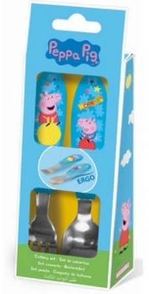 Peppa Pig Kinderbesteck Peppa Wutz Hooray Metall-Ergo-Besteckset, 2-teilig (2-tlg), Edelstahl Bild 4