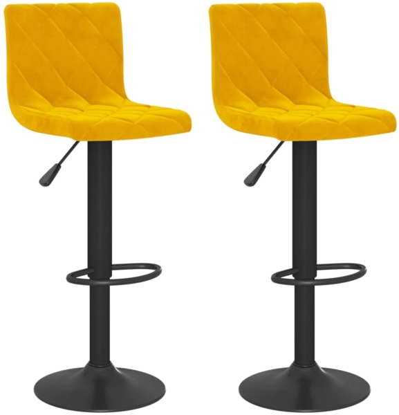 vidaXL Barhocker 2 Stk. Senfgelb Samt 333738