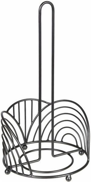 Ambiente Haus Küchenrollenhalter Küchenrollenständer in schwarz (H) 35cm, (1-St), Papiertuchhalter