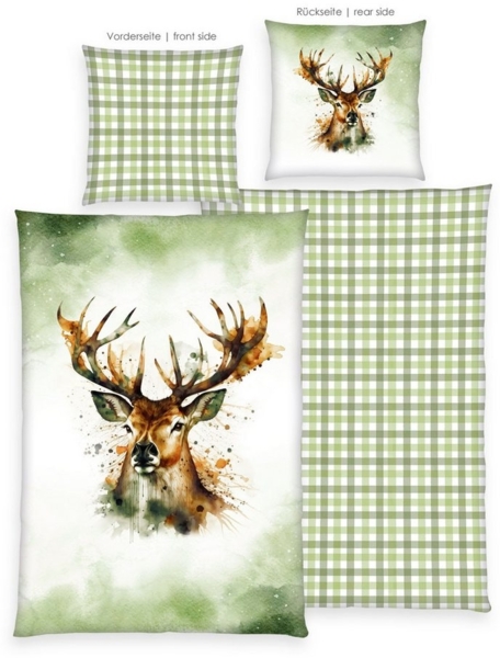 Herding Young Collection Bettwäsche Young Collection Hirsch, Renforcé, 2 teilig, in tollen Baumwollqualitäten