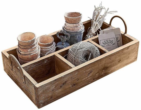 Mirabeau Tablett Tablett Jixel braun, Wiederaufbereitetes Tannenholz, Griffe: Eisen