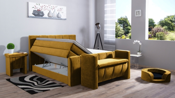 Meisterbetten Boxspringbett Roki 180x220 in VS-Olive, Matratzenbezug Nano, Ergoflex-Topper, mit Fussteil Bild 3