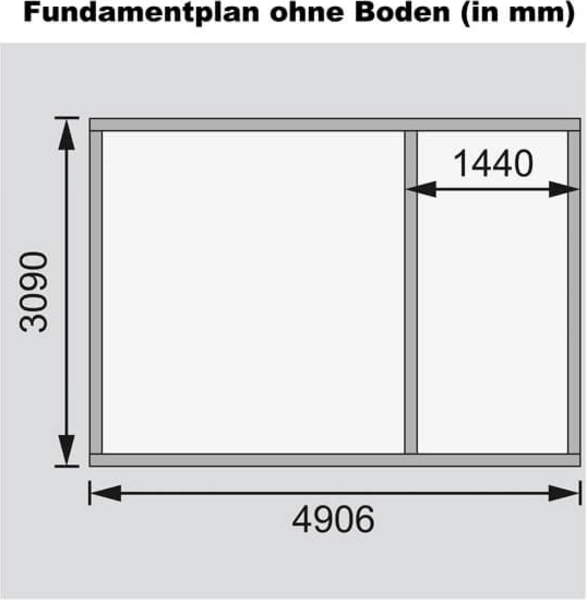 Mittelwandhaus Lagor 2 - 507x327 cm, 38 mm Blockbohlen natur, Karibu Bild 3