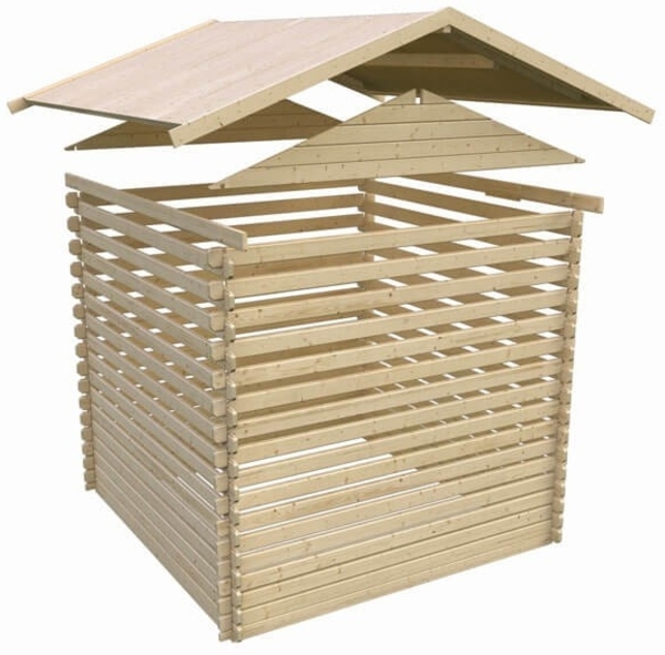 Mittelwandhaus Lagor 2 - 507x327 cm, 38 mm Blockbohlen natur, Karibu Bild 5