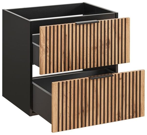Badmöbel Set 7-tlg Badezimmerset ARMON Wotan Eiche Schrank 120cm inkl. 2 x Waschtisch Bild 3